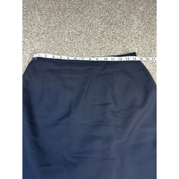 Vintage 90s  Ralph Lauren Women's Skirt Navy 100% Wool Made in USA Size 10 - Picture 4 of 5